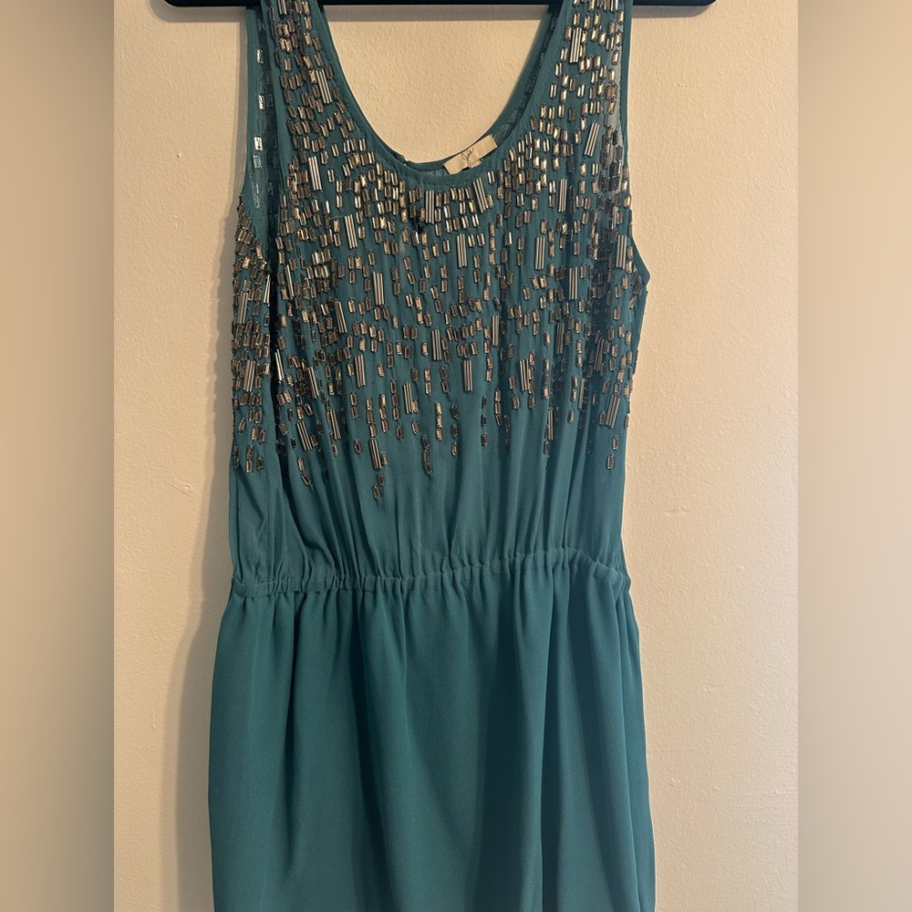Joie Teal Dress with Beaded Detail